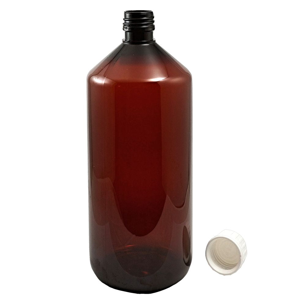 PET flaska brun 1000ml 28mm